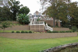 Landscaping, Retaining Walls, Pavers Around Lake House